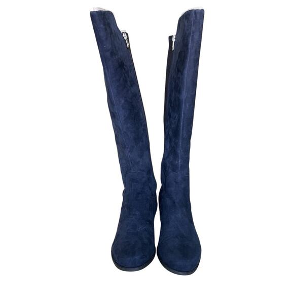 Marc Fisher Suede and Stretch Side Zip Knee-High Boots Navy Size 7.5 Wide - Picture 7 of 7